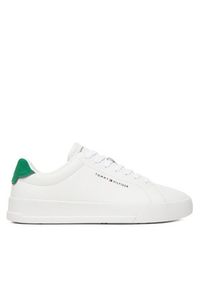 TOMMY HILFIGER - Tommy Hilfiger Sneakersy Th Court Lth Detail Ess FM0FM05367 Biały. Kolor: biały. Materiał: skóra #10