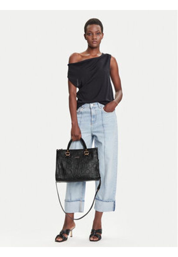 Liu Jo Torebka Ecs M Satchel AF5008 E0538 Czarny. Kolor: czarny. Materiał: skórzane