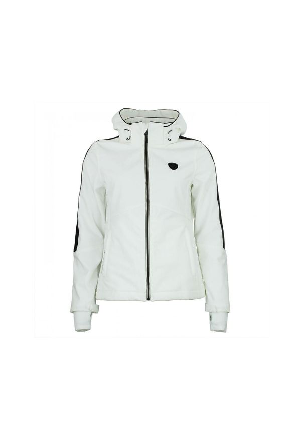 PEAK MOUNTAIN - Kurtka damska Peak Mountain Softshell Arganff. Typ kołnierza: kołnierzyk stójkowy. Kolor: biały. Materiał: softshell. Sport: turystyka piesza