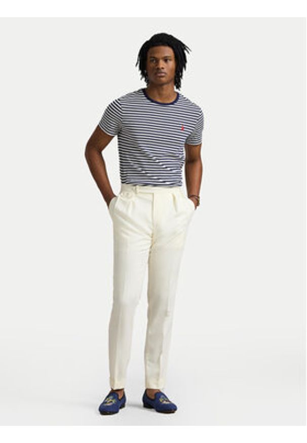 Polo Ralph Lauren T-Shirt 710956828001 Granatowy Custom Slim Fit. Typ kołnierza: polo. Kolor: niebieski. Materiał: bawełna