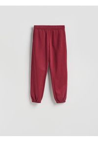 Reserved - Spodnie dresowe z bawełną - bordowy. Kolor: czerwony. Materiał: dresówka, bawełna