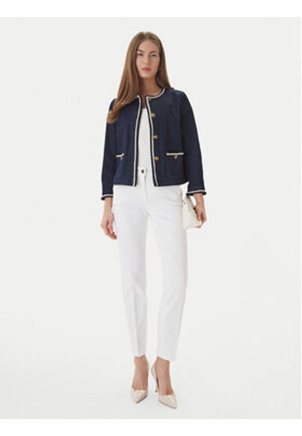 Luisa Spagnoli Marynarka Vario 542793 Granatowy Regular Fit. Kolor: niebieski. Materiał: bawełna