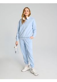 Sinsay - Bluza hoodie - błękitny. Kolor: niebieski