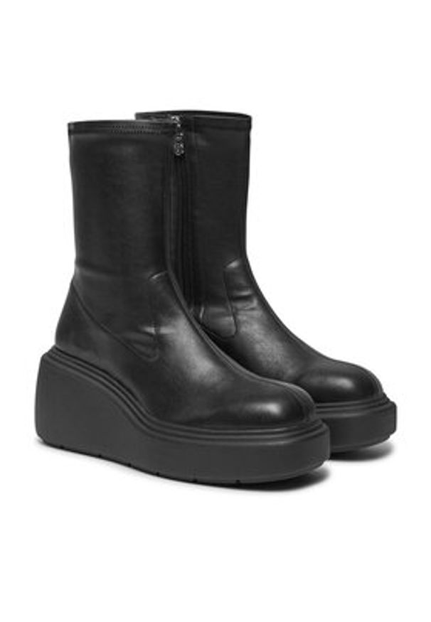 Hugo - HUGO Botki Meghan 50529880 Czarny. Kolor: czarny. Materiał: skóra