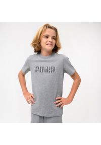 Koszulka dziecięca Puma. Kolor: szary. Materiał: bawełna. Sport: joga i pilates #1