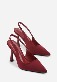Renee - Bordowe Sandały ze Szpiczastym Noskiem Jolaia. Nosek buta: szpiczasty. Zapięcie: bez zapięcia. Kolor: czerwony. Obcas: na szpilce #5