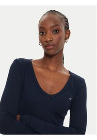 Tommy Jeans Bluzka Essential DW0DW17990 Granatowy Slim Fit. Kolor: niebieski. Materiał: bawełna #4