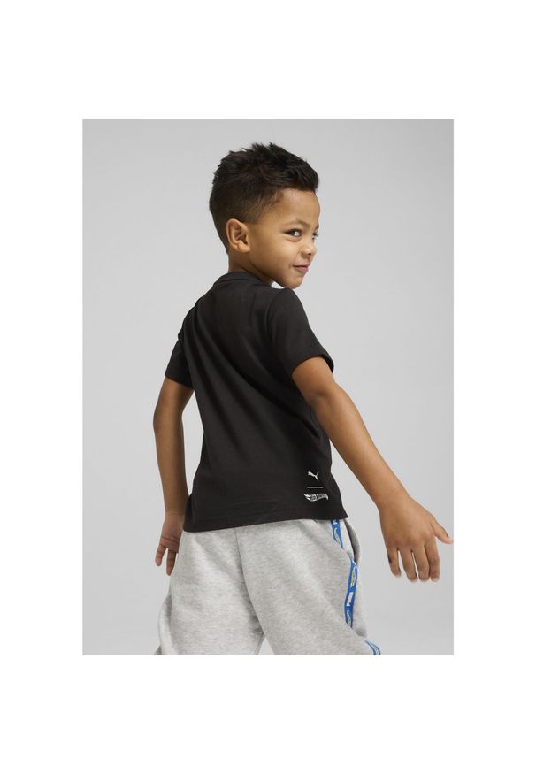 Koszulka Puma X Hot Wheels Graphic. Kolor: czarny. Wzór: napisy, nadruk. Sport: joga i pilates