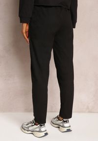 Renee - Czarne Bawełniane Spodnie Dresowe z Gumką w Talii Arnhill. Stan: podwyższony. Kolor: czarny. Materiał: dresówka, bawełna