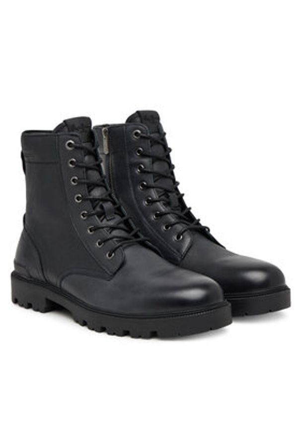 Pepe Jeans Trapery Ryan Top M PMS500005 Czarny. Kolor: czarny. Materiał: skóra