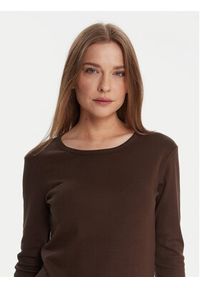 United Colors of Benetton - United Colors Of Benetton Bluzka 3GA2E16F9 Brązowy Regular Fit. Kolor: brązowy. Materiał: bawełna #4