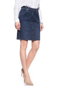 Wrangler - SPÓDNICA JEANSOWA WRANGLER HIGH ZIP SKIRT DEEP OCEAN W257WB86X 112128011. Materiał: jeans. Długość: długie. Styl: klasyczny #9