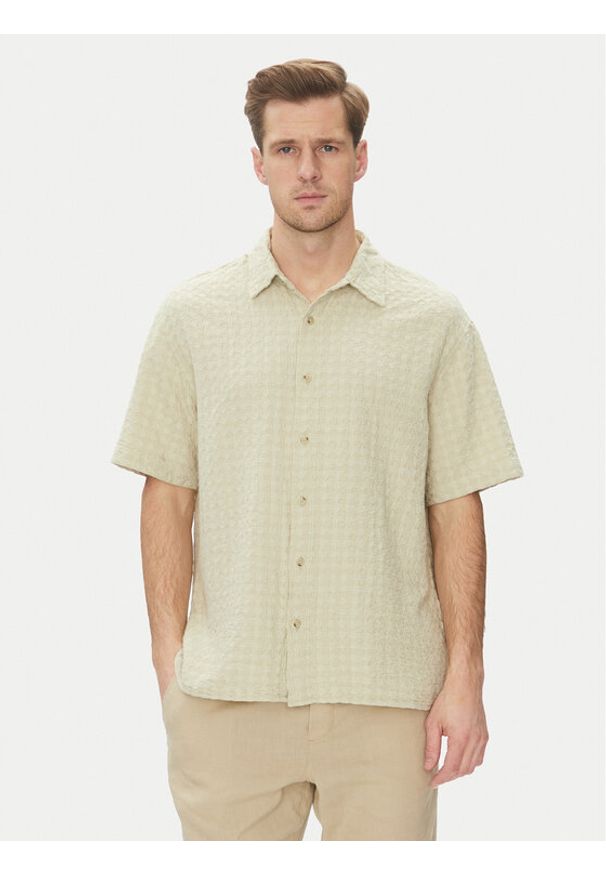 Jack & Jones - Jack&Jones Koszula Dobby 12277184 Zielony Relaxed Fit. Kolor: zielony. Materiał: bawełna