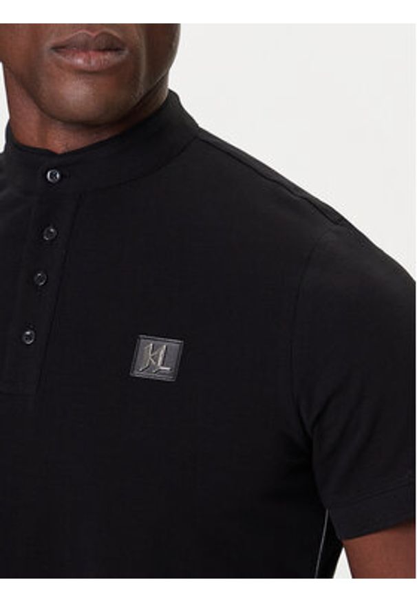 Karl Lagerfeld - KARL LAGERFELD Polo 745001 554221 Czarny Regular Fit. Typ kołnierza: polo. Kolor: czarny. Materiał: bawełna