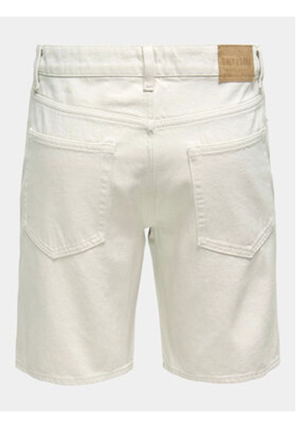 Only & Sons Szorty jeansowe Edge 22026558 Écru Regular Fit. Materiał: bawełna
