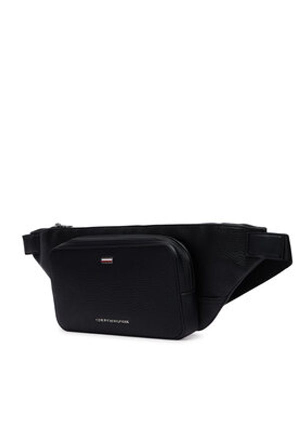 TOMMY HILFIGER - Tommy Hilfiger Nerka Th Central Bumbag AM0AM14437 Czarny. Kolor: czarny. Materiał: skóra