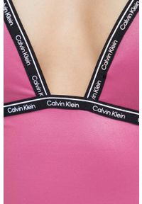 Calvin Klein jednoczęściowy strój kąpielowy kolor fioletowy lekko usztywniona miseczka. Kolor: fioletowy. Materiał: skóra, dzianina, materiał #3