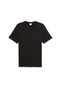 Puma - Koszulka Essentials Elevated Structured PUMA Black. Kolor: czarny. Wzór: haft. Sport: fitness