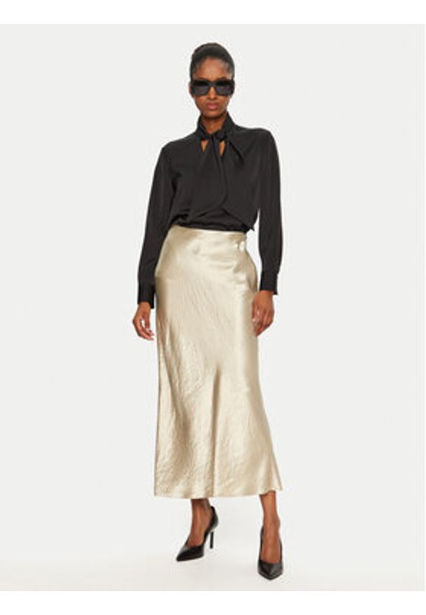 BOSS - Boss Spódnica midi Vesatie 50524006 Beżowy Regular Fit. Kolor: beżowy. Materiał: satyna