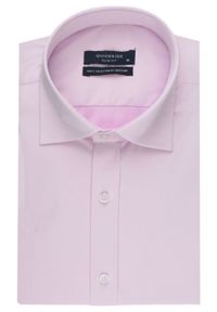 Taliowana Koszula Elegancka, Krótki Rękaw - Quickside - Różowa. Okazja: na spotkanie biznesowe, do pracy. Kolor: różowy. Materiał: elastan, poliester, bawełna. Długość rękawa: krótki rękaw. Długość: krótkie. Styl: elegancki #3