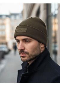 Sinsay - Czapka beanie z wiskozą - zielony. Kolor: zielony. Materiał: wiskoza