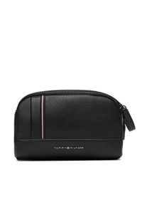 TOMMY HILFIGER - Tommy Hilfiger Kosmetyczka Th Central Washbag AM0AM13748 Czarny. Kolor: czarny. Materiał: skóra