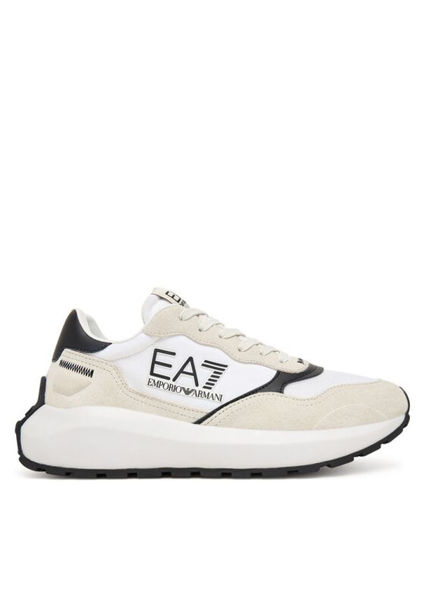 EA7 Emporio Armani Sneakersy 7X000341 AF18616 MZ021 Biały. Kolor: biały. Materiał: skóra, zamsz