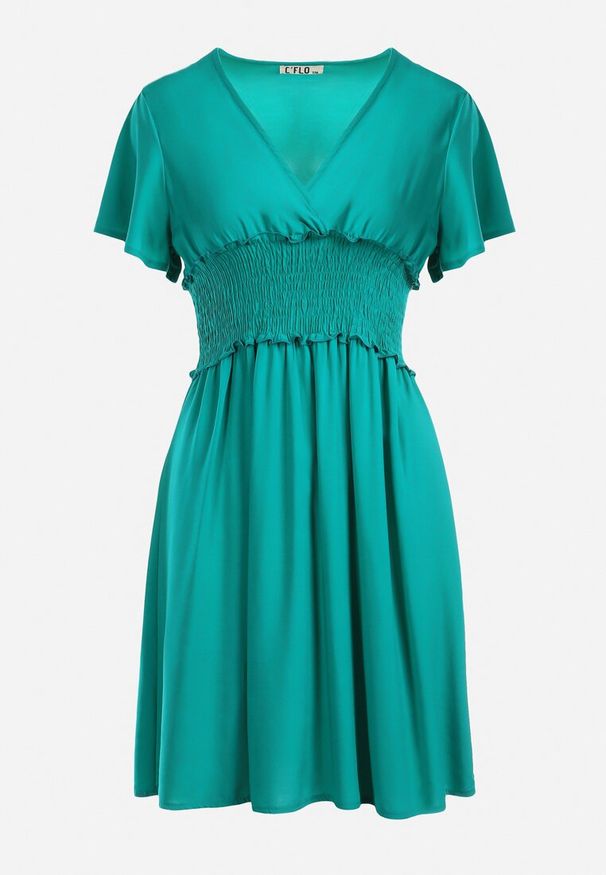 Born2be - Zielona Sukienka z Wiskozy Gulpari. Kolor: zielony. Materiał: wiskoza. Długość: mini