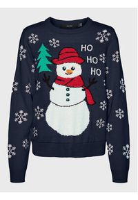 Vero Moda Sweter Snowman 10272448 Granatowy Regular Fit. Kolor: niebieski. Materiał: syntetyk #4