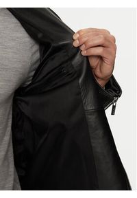 Karl Lagerfeld - KARL LAGERFELD Kurtka skórzana 555021 544421 Czarny Regular Fit. Typ kołnierza: dekolt w karo. Kolor: czarny. Materiał: skóra #2