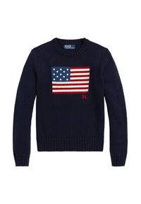 Polo Ralph Lauren Sweter 211896939001 Granatowy Regular Fit. Typ kołnierza: polo. Kolor: niebieski. Materiał: bawełna #3