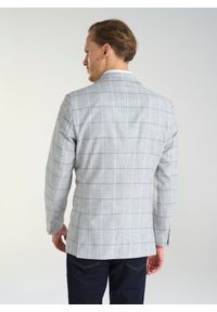 Pako Lorente - PAKO LORENTE – Jasnoszara marynarka męska w kratkę. Okazja: na co dzień. Kolor: szary. Wzór: kratka. Styl: sportowy, casual, elegancki #4