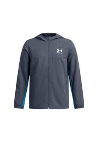 Dziecięca kurtka wodoodporna Under Armour Rival. Typ kołnierza: kaptur. Kolor: szary, czarny, wielokolorowy. Materiał: dresówka #1
