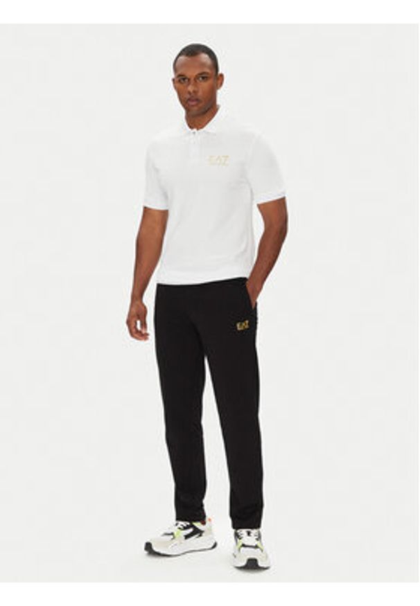 EA7 Emporio Armani Polo 7M000300 AF13739 U0002 Biały Slim Fit. Typ kołnierza: polo. Kolor: biały. Materiał: wiskoza
