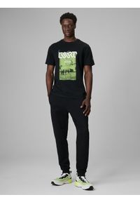 4f - 4F T-shirt regular z nadrukiem męski - czarny M. Okazja: na co dzień. Kolor: czarny. Materiał: dzianina, bawełna, materiał. Wzór: nadruk. Styl: casual, klasyczny #2