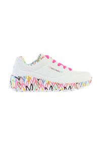 skechers - Buty do chodzenia dla dzieci Skechers Uno Lite Lovely Luv. Zapięcie: sznurówki. Kolor: biały, wielokolorowy. Materiał: syntetyk, materiał. Szerokość cholewki: normalna. Sport: turystyka piesza