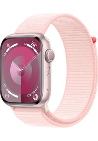 APPLE - Smartwatch Apple Apple Watch Series 9 GPS 45mm Pink Aluminium Case with Light Pink Sport Loop. Rodzaj zegarka: smartwatch. Styl: sportowy