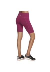 skechers - Spodenki sportowe damskie Skechers Go Walk High Waisted Bike Short. Kolor: różowy. Materiał: nylon, elastan