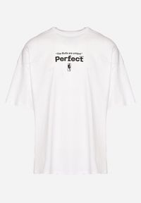 Born2be - Biała Bawełniana Koszulka T-shirt z Krótkim Rękawem Ozdobiony Nadrukami Citara. Kolor: biały. Materiał: bawełna. Długość rękawa: krótki rękaw. Długość: krótkie. Wzór: aplikacja, nadruk. Styl: klasyczny #6