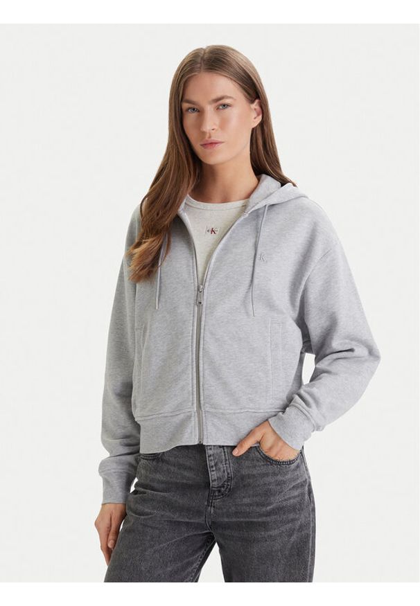 Calvin Klein Jeans Bluza Monogram LV047F208G Szary Relaxed Fit. Kolor: szary. Materiał: bawełna