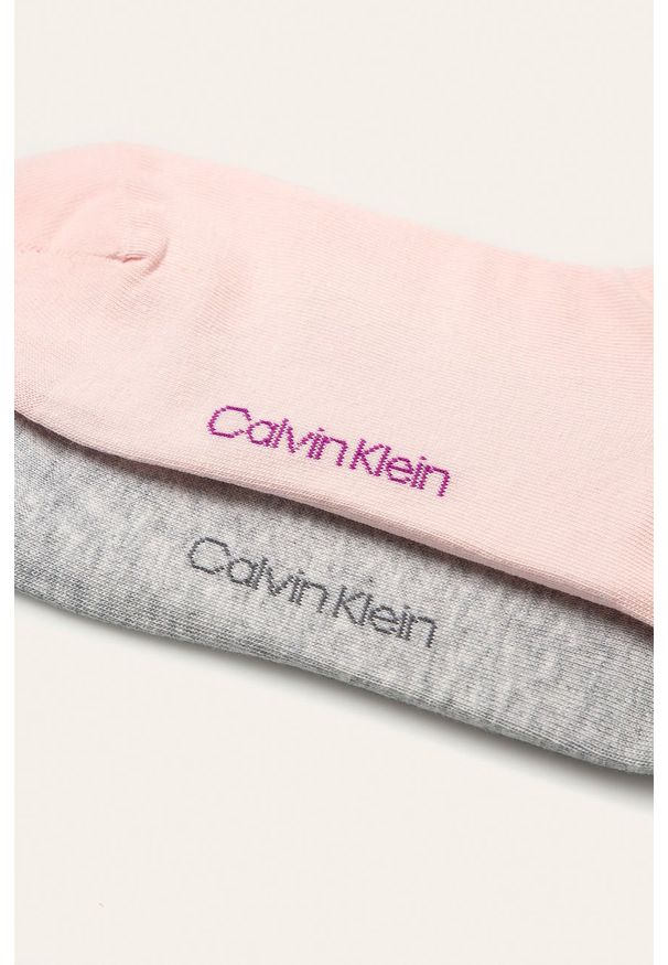 Calvin Klein - Stopki (2-pack). Kolor: wielokolorowy. Materiał: bawełna, materiał, poliamid, elastan, poliester. Wzór: nadruk