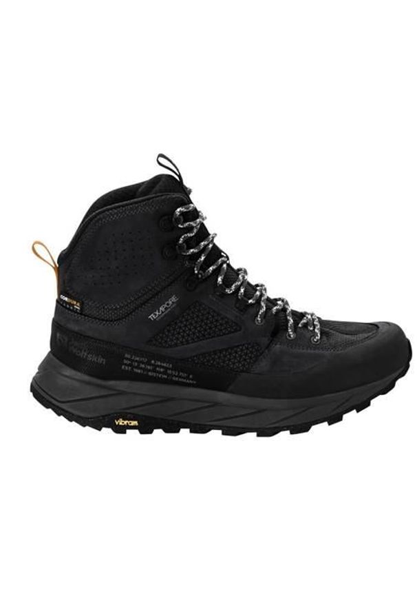 Buty trekkingowe męskie Jack Wolfskin Terraquest Mid Texapore. Wysokość cholewki: za kostkę. Zapięcie: sznurówki. Kolor: czarny. Materiał: materiał, syntetyk, tkanina. Szerokość cholewki: normalna