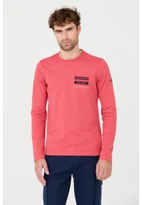 Aeronautica Militare - AERONAUTICA MILITARE Różowy męski longsleeve bawełniany. Kolor: różowy. Materiał: bawełna. Długość rękawa: długi rękaw