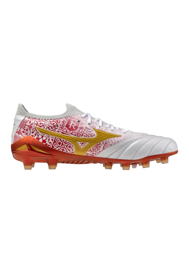 Buty piłkarskie Mizuno Morelia Neo Beta SR4 JPN FG. Kolor: biały, żółty, wielokolorowy. Sport: piłka nożna