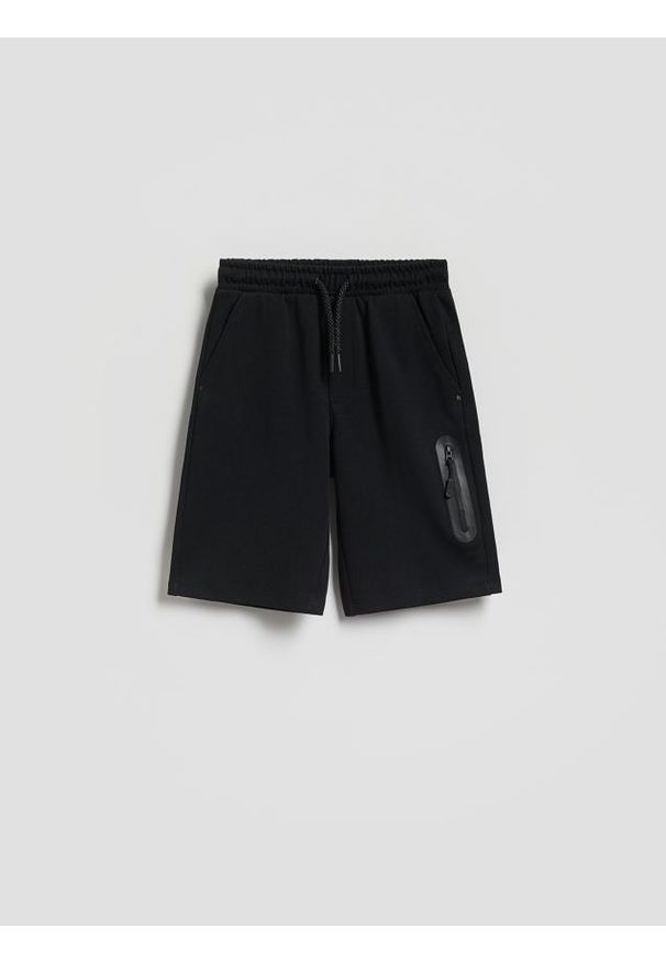 Reserved - Bawełniane szorty - czarny. Kolor: czarny. Materiał: bawełna