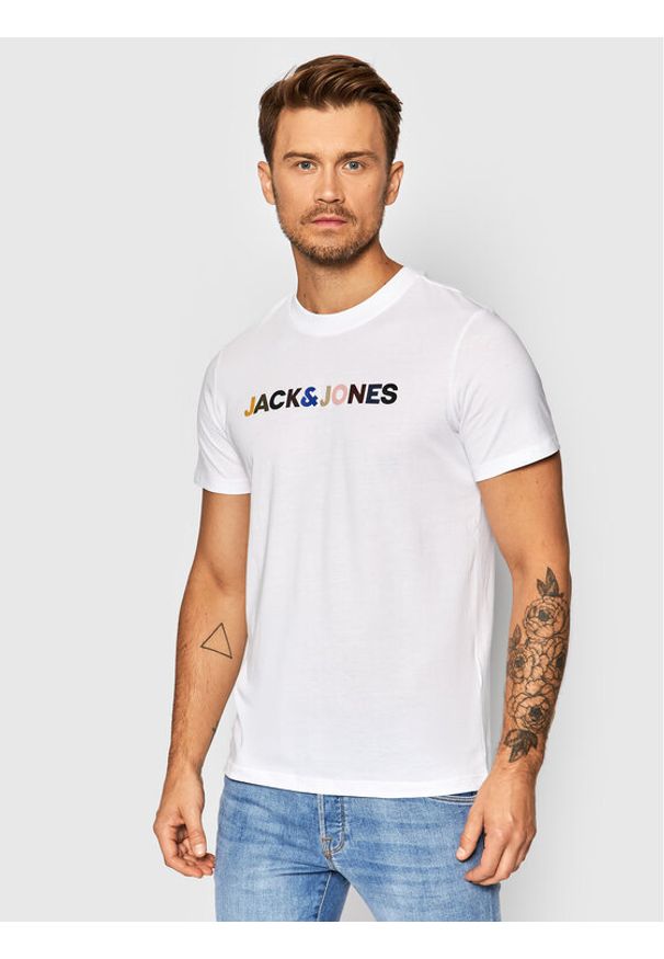Jack&Jones PREMIUM T-Shirt Landon 12191308 Biały Regular Fit. Kolor: biały. Materiał: bawełna