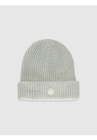 4f - 4F Czapka beanie dziewczęca - turkusowa Uniwersalny. Kolor: turkusowy. Materiał: syntetyk. Sezon: zima. Styl: klasyczny, casual