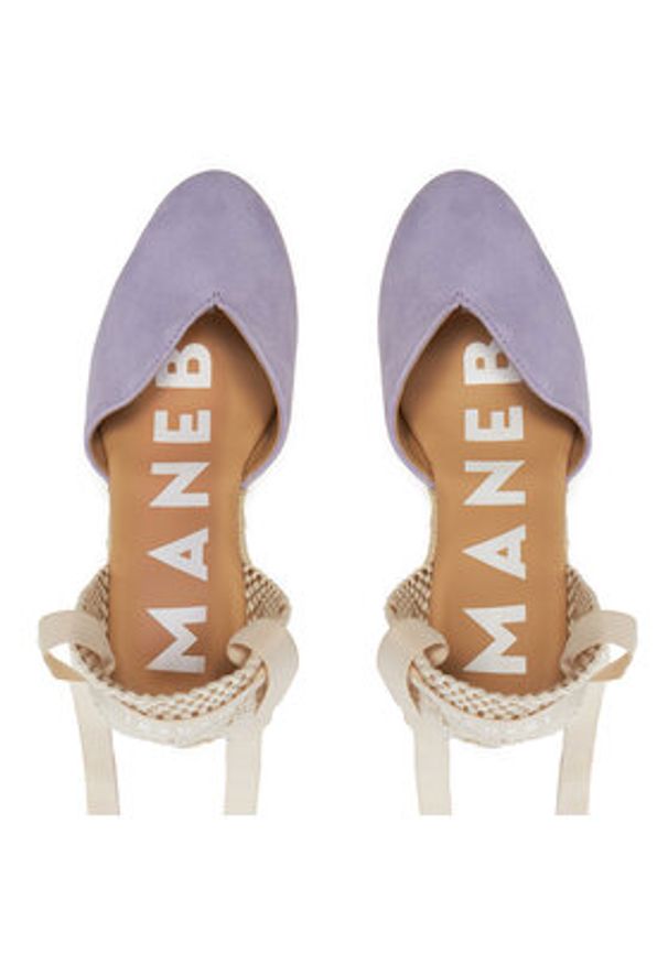 Manebi Espadryle Hamptons Heart-Shaped Wedge Espadrilles W 1.3 WH Fioletowy. Kolor: fioletowy. Materiał: zamsz, skóra