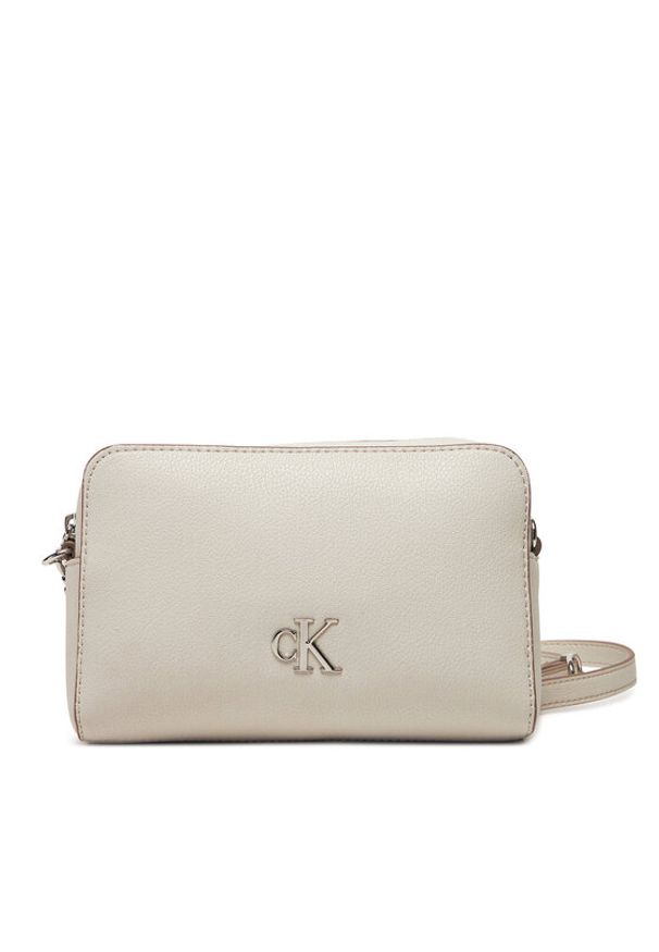 Calvin Klein Jeans Torebka Minimal Monogram Camera Bag 20 LV04K3162G Écru. Materiał: skórzane