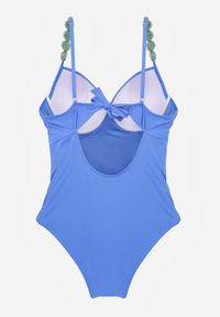 Born2be - Niebieski Strój Kąpielowy Ozdobiony Kamieniami Medorise. Kolekcja: plus size. Kolor: niebieski. Wzór: aplikacja #4
